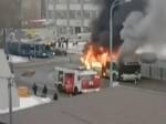 На северо-востоке столицы загорелся пассажирский автобус